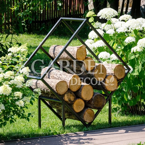 Дровница металл для дачи и дома Лофт Ромб 66-914 - фото 42532