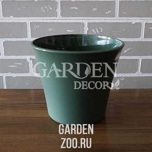 Горшок Лотос 18,7*15,6 нефритовый без поддона - фото 49386