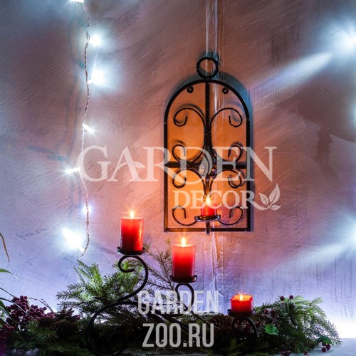 Подсвечник настенный на одну свечу кованый 606-06 - фото 53997