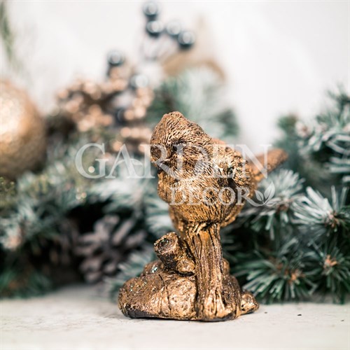 Фигура новогодняя Птичка полистоун высота 11см U08952-BG - фото 70741