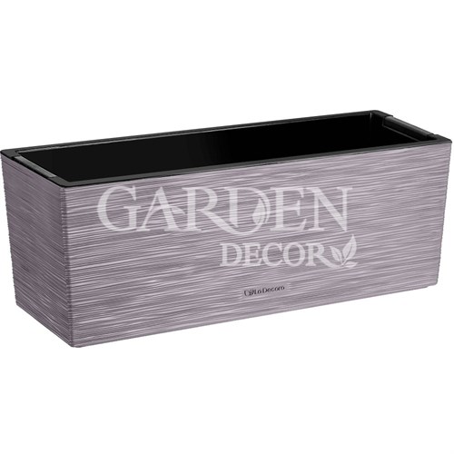 Кашпо балконное La Decoro 50см 10л серый жемчуг/вставка чёрный - фото 87165