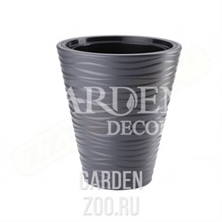 Кашпо САХАРА 30*33,5см 14,6л серый с вкладышем