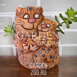 Кашпо Кошка с котенком 13*21см 1,1л