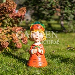 Фигура декоративная Гном садовый морковка стеклопластик высота 41см U08994