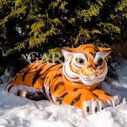 Фигура Тигренок лежит стеклопластик U08924