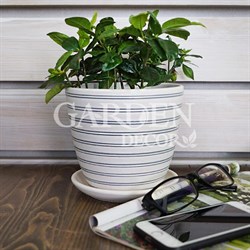 Горшок КРОКУС саксония белый 1,4л №2 14см