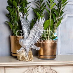 Фигура Орел на камне серебро с золотом F01240-SG