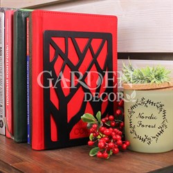 Держатель для книг на полке металл чёрный 705-008B