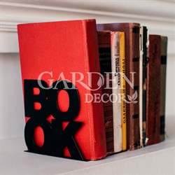 Подставка для книг на полке металл Бук чёрная 705-005B