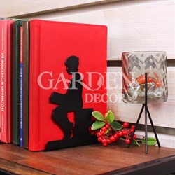 Держатель книг на полке Мальчик металл чёрный 705-015B