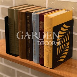 Подставка ограничитель для книг металлический Узор чёрный 705-003B