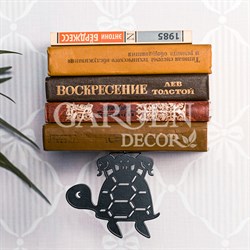Полка скрытая настенная для книг чёрная Черепаха металл 705-050B