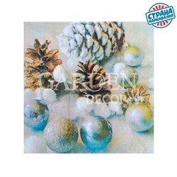 Салфетки бумажные Новогодние игрушки 33х33см 20шт
