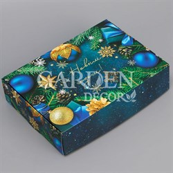Коробка складная Новогодние игрушки 21х15х5см