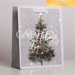 Пакет крафт Сказочная ёлочка 18х23х10см