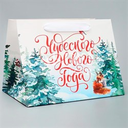 Пакет подарочный Новогодние чудеса 25х19х18см