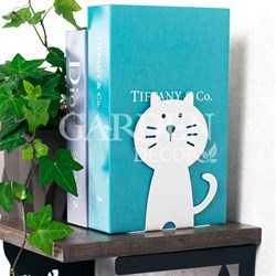 Опора книг на полке Котик металл белый 705-009W