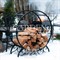 Дровница кованая круглая металлическая 500-82 - фото 52216