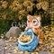 Кашпо Тигренок маленький с мешком U08991 - фото 61307
