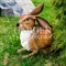 Фигура садовая Заяц ушастый полистоун коричневый F07429-Br - фото 64096