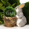 Кашпо для растений садовое Кролик с корзиной F08759-Gray - фото 64129