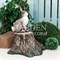 Фигура для сада Заяц на пне серый полистоун F07062-Gray - фото 64151