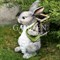 Фигура для сада Зайчик с рюкзачком серый U09092-Gray - фото 64992