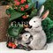 Кашпо садовое для растений Зайчиха с зайчонком серые U09076-Gray - фото 65004