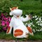 Фигура садовая Корова сидит чёрно-белая полистоун F08691 - фото 66759