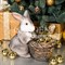 Кашпо для растений садовое Кролик с корзиной F08759-Gray - фото 69727