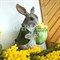 Фигура садовая Заяц с капустой серый кашпо U09093-Gray - фото 71654