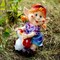 Фигура декоративная Гном девочка с мухомором для сада высота 40см F08058 - фото 73991