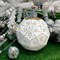 Фигура полигональная новогодний шар бело-золотой металл диаметр 20см 1010GW - фото 77265