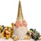 Фигура Гном невидец в колпаке бело-золотой стеклопластик F08369-WG - фото 84944