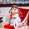 Фигура декоративная Снеговик с птичкой высота 50см полистоун F03181 - фото 86282